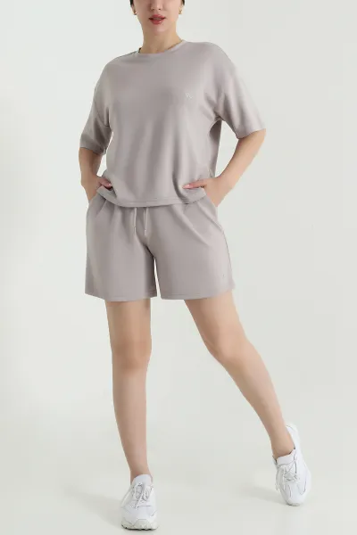 Taş Şortlu Kadın Modal İkili Takım 468832