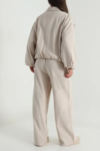 Taş Tencel Gabardin Astarlı Kadın İkili Takım 490936