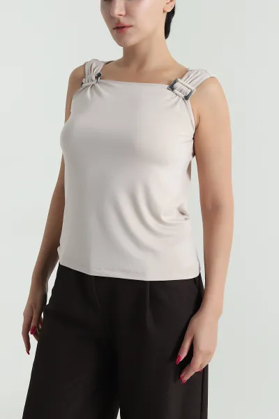 Taş Tokalı Viskon Kadın Bluz 479466