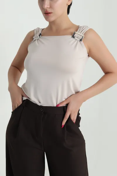 Taş Tokalı Viskon Kadın Bluz 479466