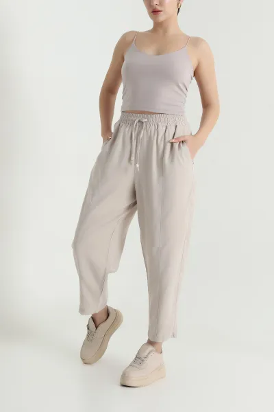 Taş Twil Modal Beli Lastikli Kadın Pantolon 469598