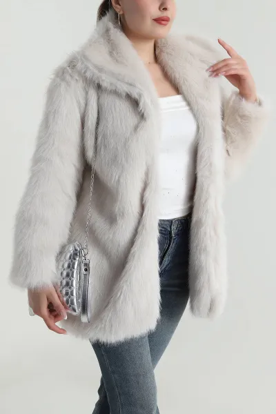 Taş Uzun Lolita Astarlı Kadın Kürk 484224