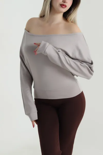 Taş Yarasa Kol Modal Kadın Bluz 491739