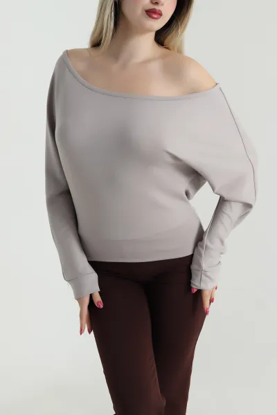 Taş Yarasa Kol Modal Kadın Bluz 491739