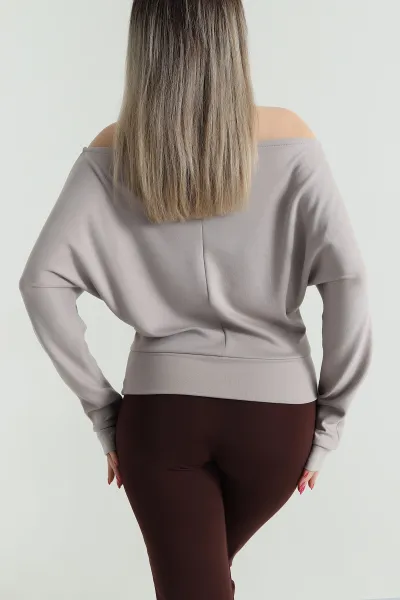 Taş Yarasa Kol Modal Kadın Bluz 491739