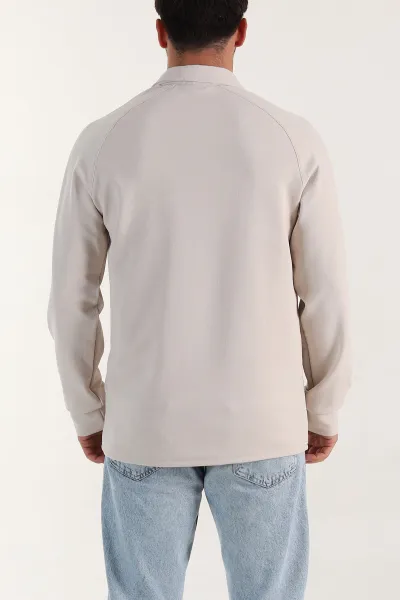 Taş Yarım Fermuarlı Polo Yaka Erkek Sweatshirt 397129