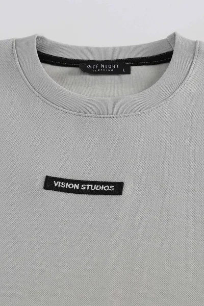 Taş Yazı Detaylı Bisiklet Yaka Erkek Sweatshirt 396912