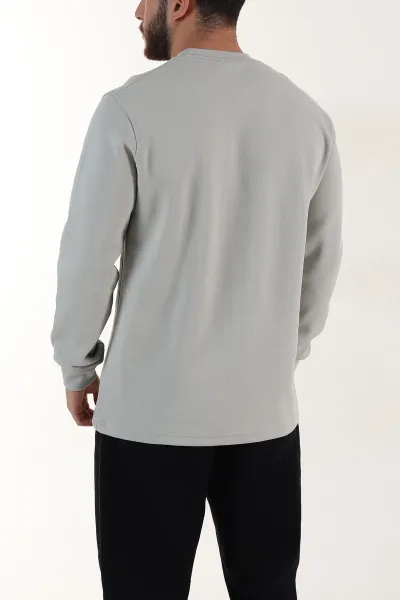 Taş Yazı Detaylı Bisiklet Yaka Erkek Sweatshirt 396912