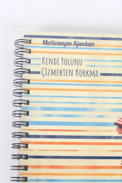 Tasarımlı Spiralli Sticker'lı Tarihsiz Konuşan Ajanda - Haftalık Planlayıcı Defter 393049