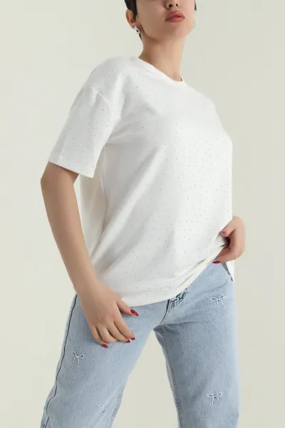Taşlı Modal Kadın Bluz 427493
