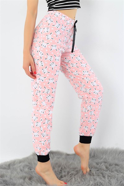 Tavşan Baskılı Yazlık Bayan Pijama Altı 32499
