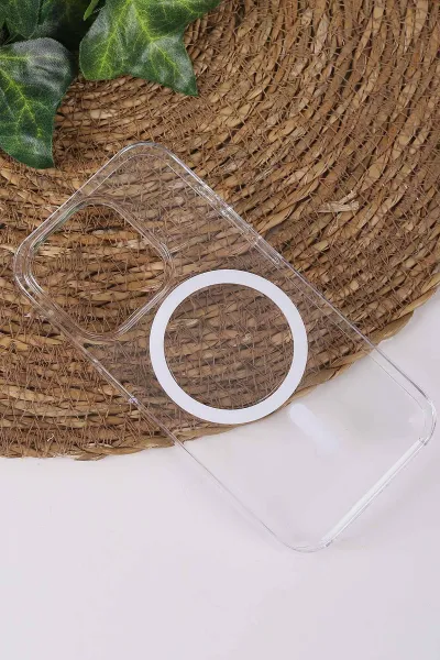 TeknoCase İphone 15 Pro Uyumlu Şeffaf Case Serisi Magsafe Özellikli Animasyonlu Vakumlu Telefon Kılıfı 430986