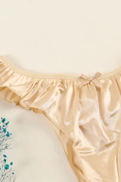 Ten CH0127 Fırfırlı Saten Kadın Tanga Külot 257023