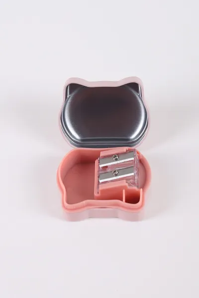 Tenora Kedi Figürlü Çift Bıçaklı Kapaklı Hazneli Metal Kalemtraş 425963