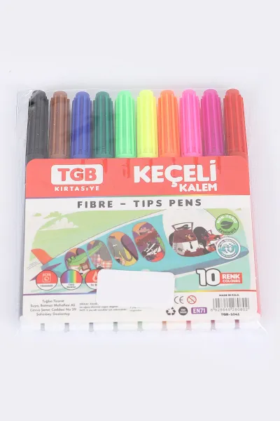 Tgb Neon Renkler 10 Renk Keçeli Kalem 384070