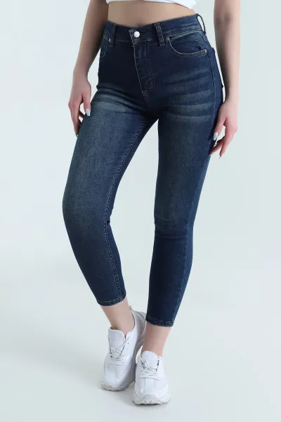 Tint Dar Paça Slim Fit Kadın Kot Pantolon 447338