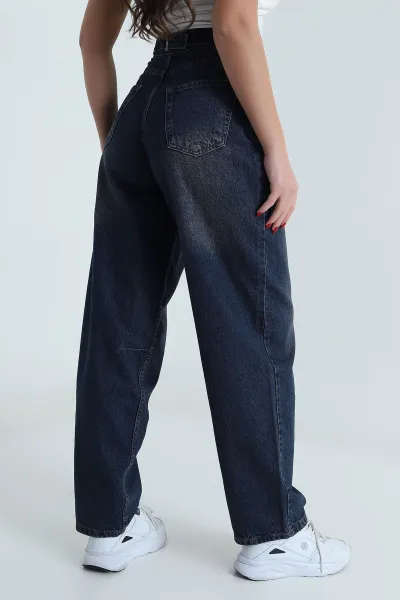 Tint Kemer Tokalı Baggy Kadın Kot Pantolon 493770