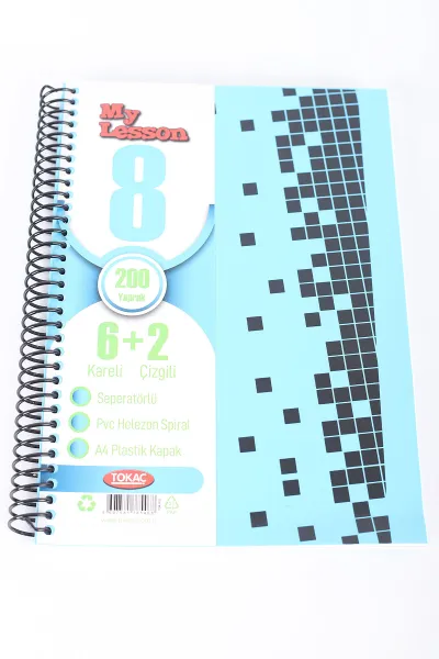 Tokaç Bölmeli Defter 200 Yaprak 6+2 Spiralli Ayraçlı 391761