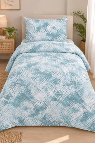 Turkuaz 160x220 Cm Bella Home Tek Kişilik Lastikli Çarşaf Nevresim Takımı 491130