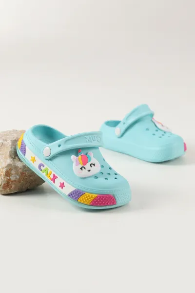 Turkuaz Figürlü Kız Çocuk Sandalet 462463