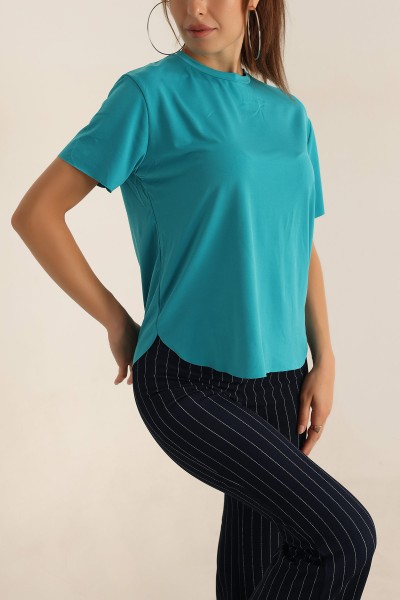 Turkuaz Lazer Kesim Sandy Bluz 195005