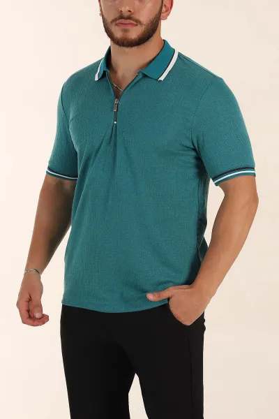 turkuaz-regular-fit-dokulu-fermuarli-polo-yaka-erkek-triko-tisort-370061