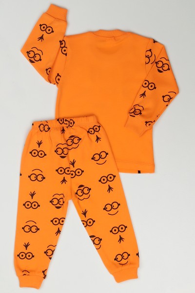 Turuncu (1-3 Yaş) Minyon Baskılı Erkek Çocuk Pijama Takımı 84535