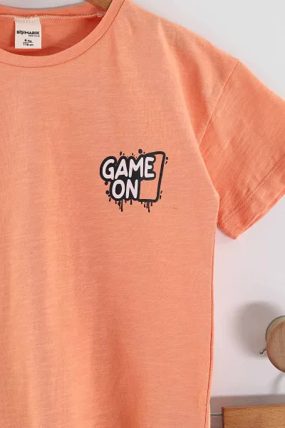 Turuncu (1-9 Yaş)Game On Ön Arka Baskılı Şortlu Erkek Çocuk Takım 458857