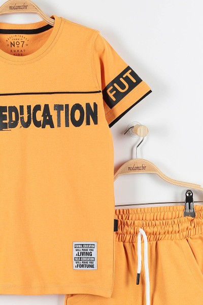 Turuncu (11-14 Yaş) Self Educatıon Baskılı Bel Bağlamalı Erkek Çocuk Takım 172392