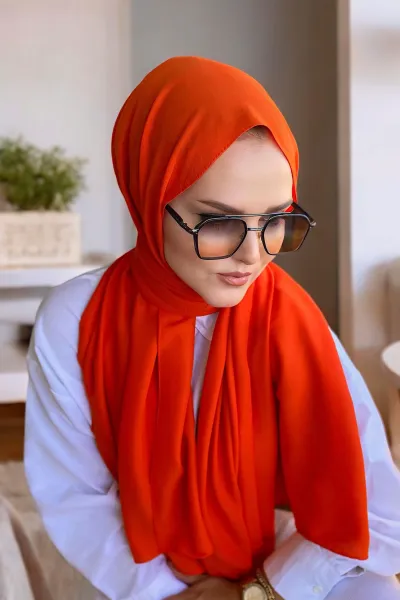 Turuncu 180x70 Pamuk Kraş Kırışmaz Şal 270787