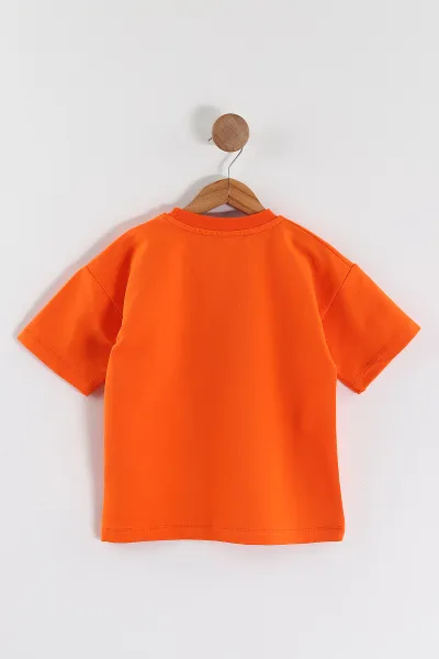 Turuncu (3-10 Yaş) Summer  Baskılı Oversize Erkek Çocuk Tişört 469022