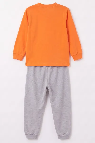 Turuncu (3-8 Yaş) Karakter Baskılı İnterlok Kumaş Kız Çocuk Pijama Takım 491060