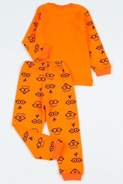 Turuncu (4-6 yaş) Minion Baskılı Erkek Çocuk Pijama Takımı 107411