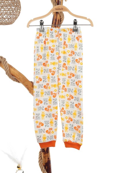 Turuncu (4-6 Yaş) Zebra Baskılı Erkek Çocuk Pijama Takım 141042