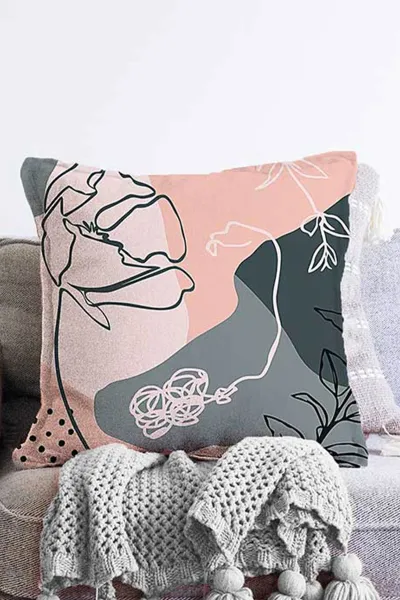 Somon 43x43 Dijital Baskılı Fermuarlı Modern Kırlent Kılıfı 272894