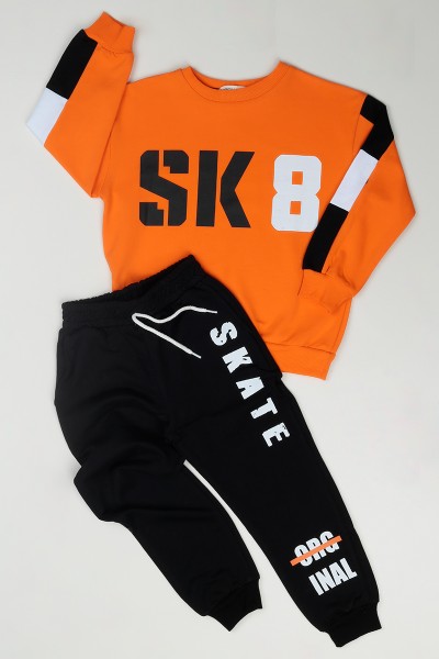 Turuncu (5-9 Yaş) SK8 Baskılı Erkek Çocuk Takım 83836