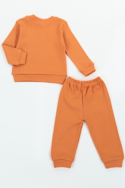 Turuncu (6-18 Ay) Trendy Baskılı Erkek Çocuk Takım 129550