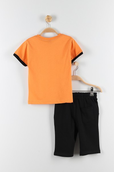 Turuncu (7-10 Yaş) Do It Wıth Sport Baskılı Cep Detaylı Erkek Çocuk Takım 172348