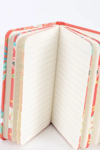 Turuncu 9x14 Cm Desenli Lastikli Bloknot Defter-Notebook 392558