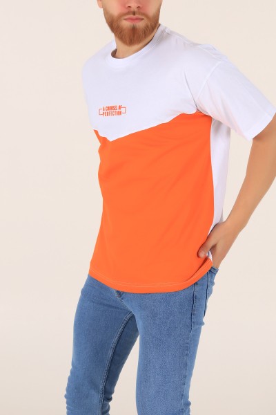 Turuncu A Counsel Of Perfectıon Baskılı Oversize Erkek Tişört 169684