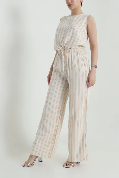 turuncu-cizgili-pantolon-bluz-kadin-keten-ikili-takim-457652