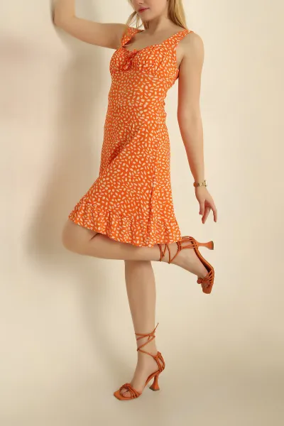 turuncu-desenli-helen-kumas-elbise-266851