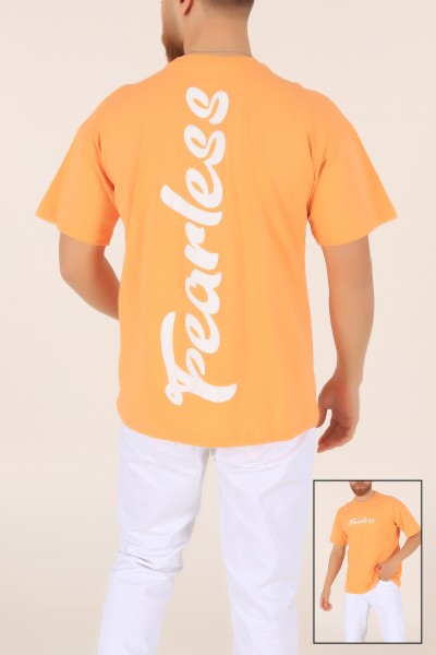 turuncu-fearless-on-arka-yazili-oversize-erkek-tisort-169672
