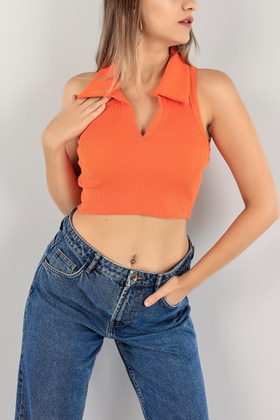Turuncu Fitilli Crop Bluz 121315