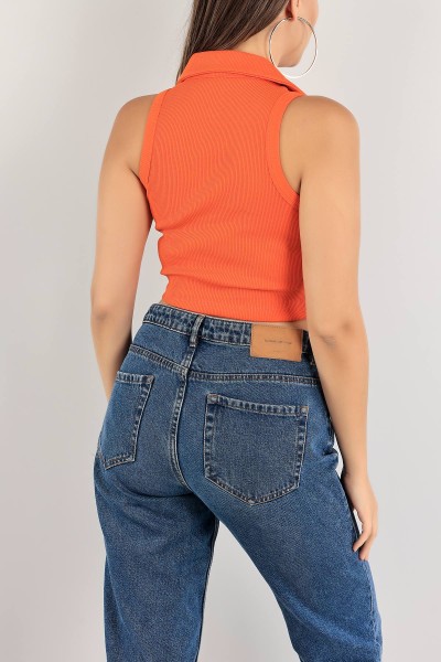 Turuncu Fitilli Crop Bluz 121315