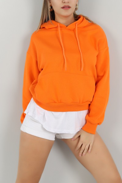 Turuncu Garnilli İçi Şardonlu Bayan Sweat 146350