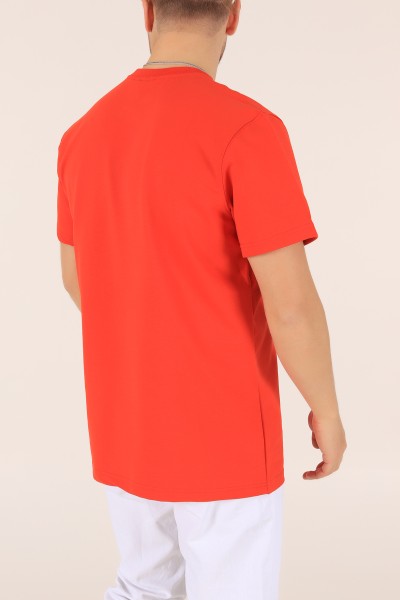 Turuncu İki İp Oversize Erkek Tişört 163496