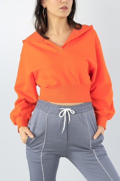 turuncu-kapusonlu-uc-ip-bayan-crop-sweat-53565
