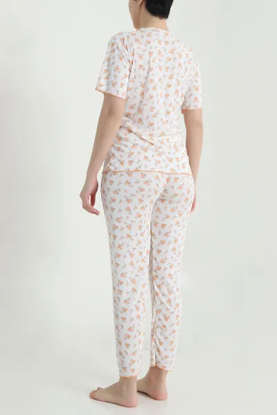 Turuncu Kaşkorse Kadın Pijama Takımı 460465