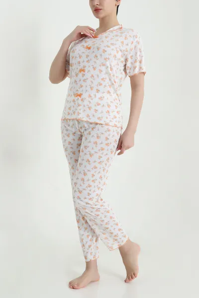 Turuncu Kaşkorse Kadın Pijama Takımı 460465